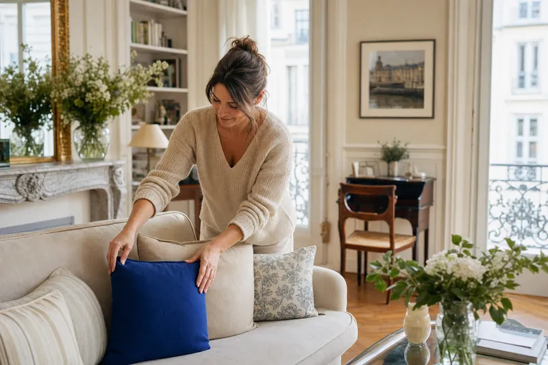 Home help provider in a bright Paris apartment
