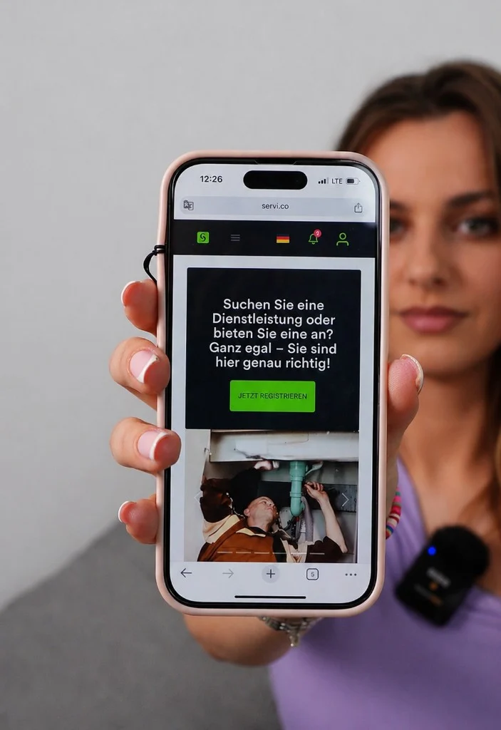 Smiling woman holding a smartphone showing the milles registration screen.